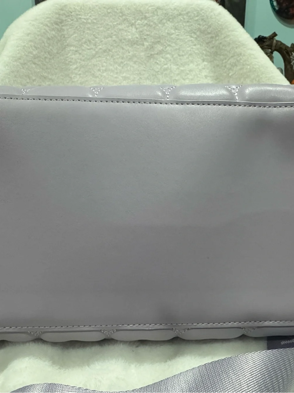 NWT Heart-Quilted Lavender and White Tote Bag by Betsey Johnson